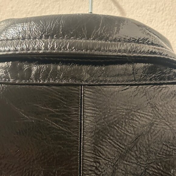 One Teaspoon Rich BLACK OUT Patent Leather Lined Zip Shimmer Short JACKET NWT - Picture 13 of 16